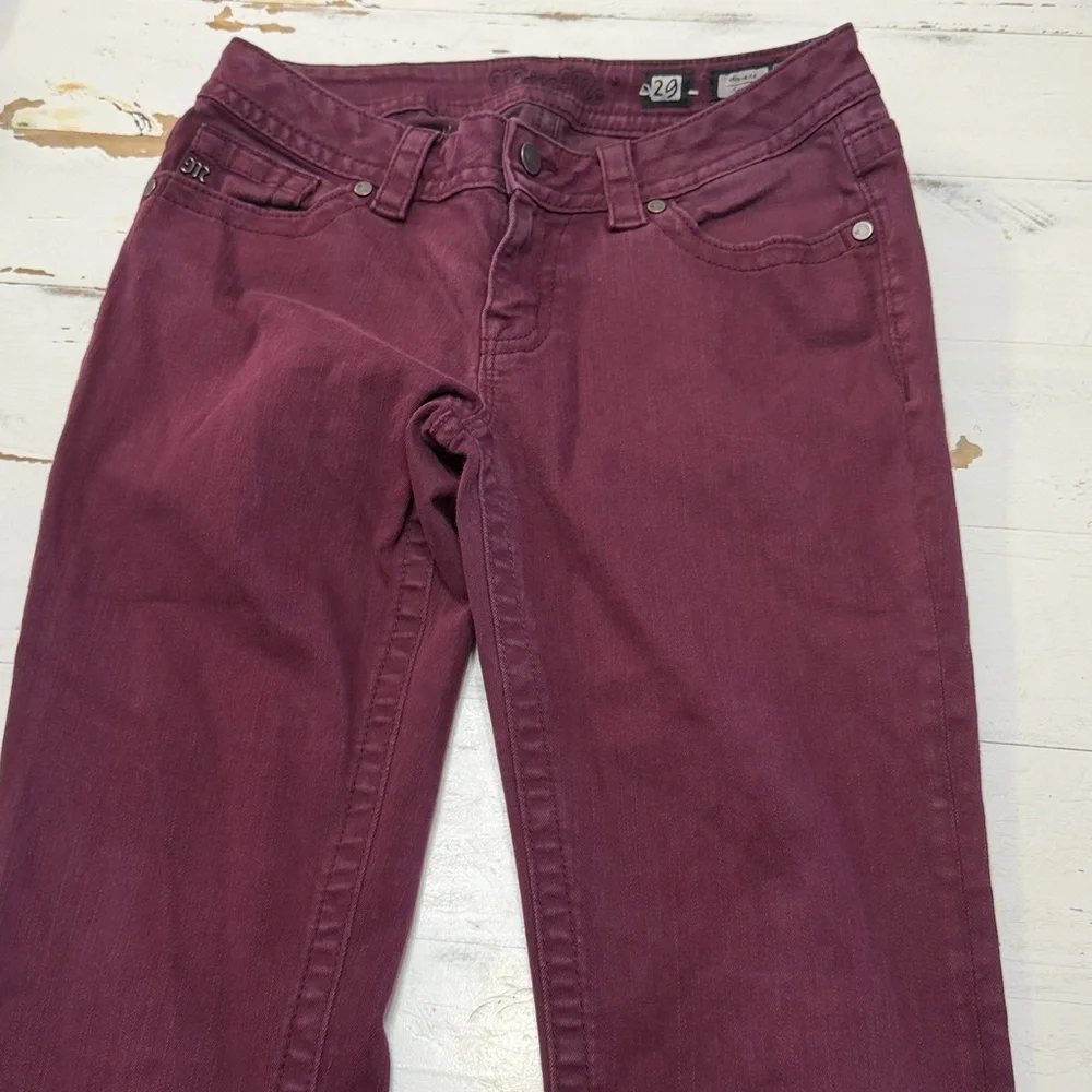 Miss Me Burgundy Mid-Rise Skinny Jeans - Picture 3 of 11